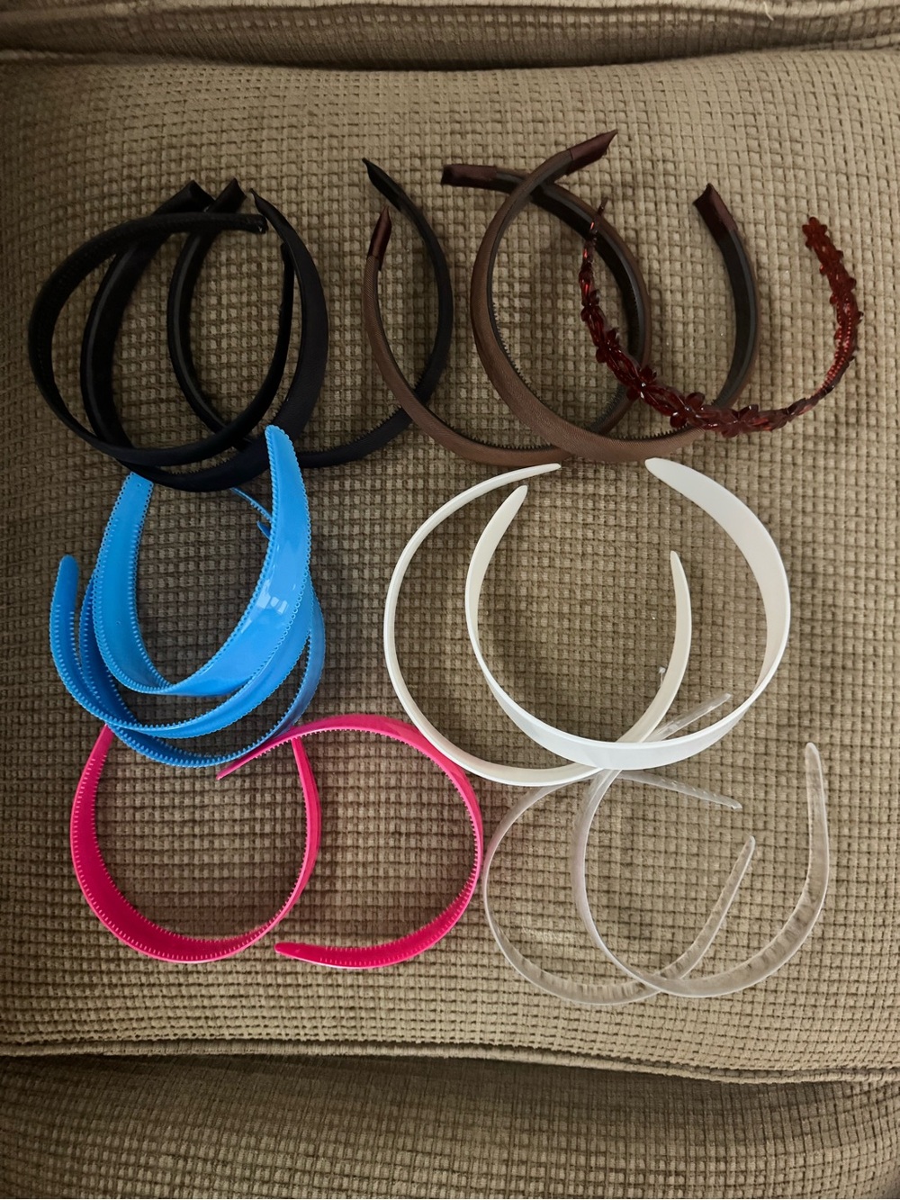 Assorted Headbands Pack - Pink, Blue, White, Clear, Brown, Black